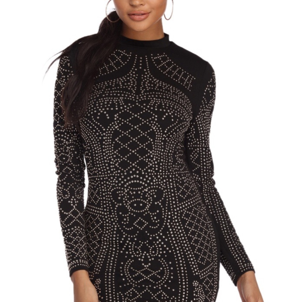 black sequined dress